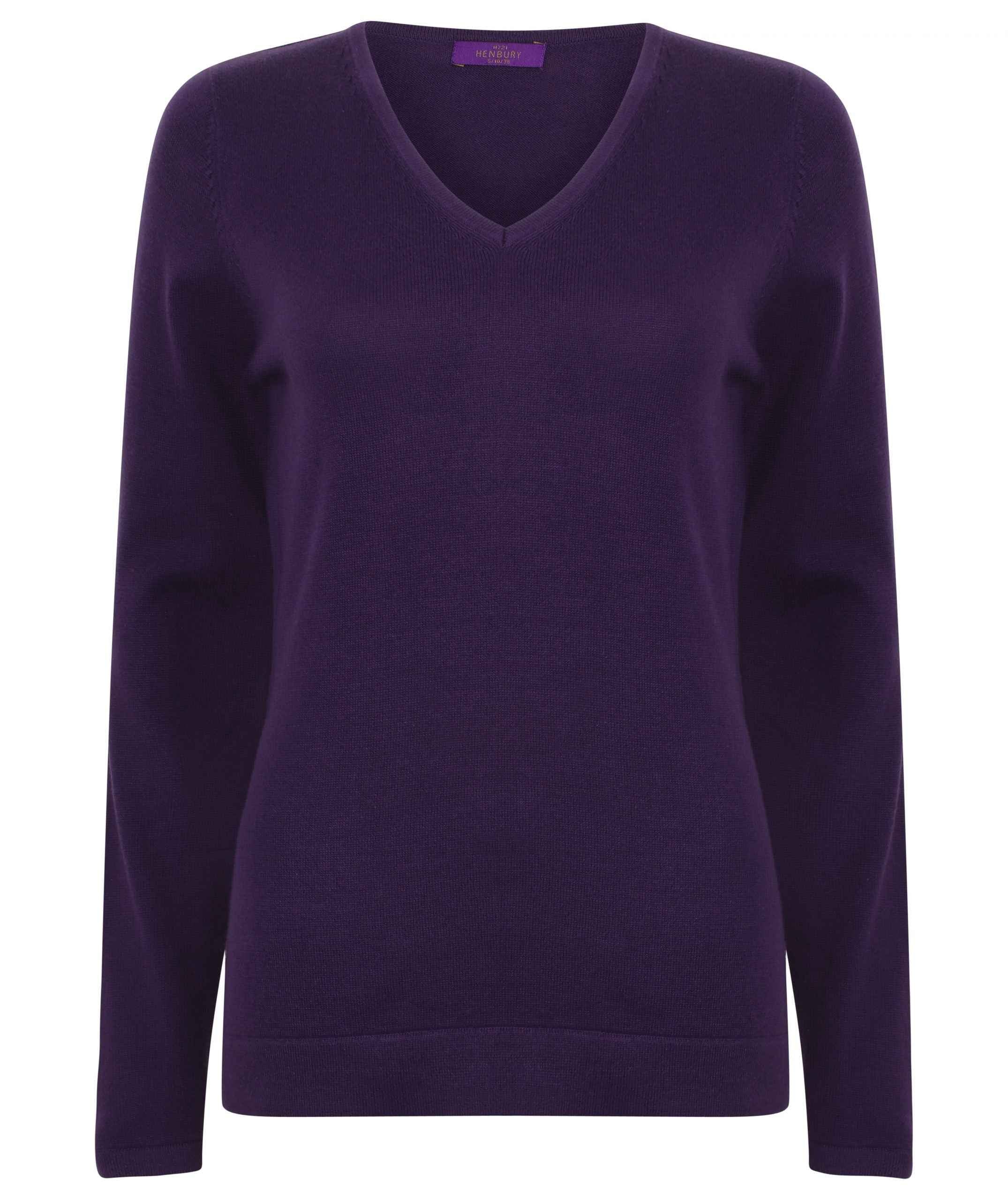 Henbury Ladies Lightweight V-Neck Jumper