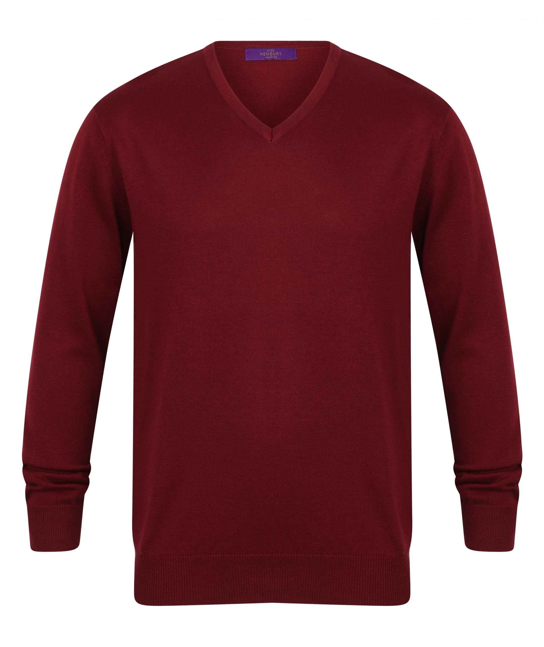 Henbury Mens Lightweight V-Neck Jumper