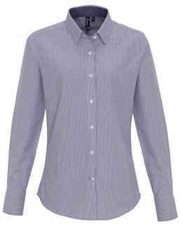 Premier Ladies Cotton Rich Oxford Stripes Shirt