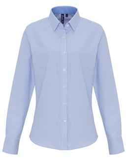 Premier Ladies Cotton Rich Oxford Stripes Shirt