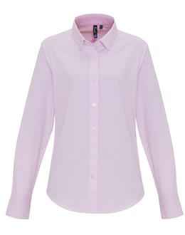 Premier Ladies Cotton Rich Oxford Stripes Shirt