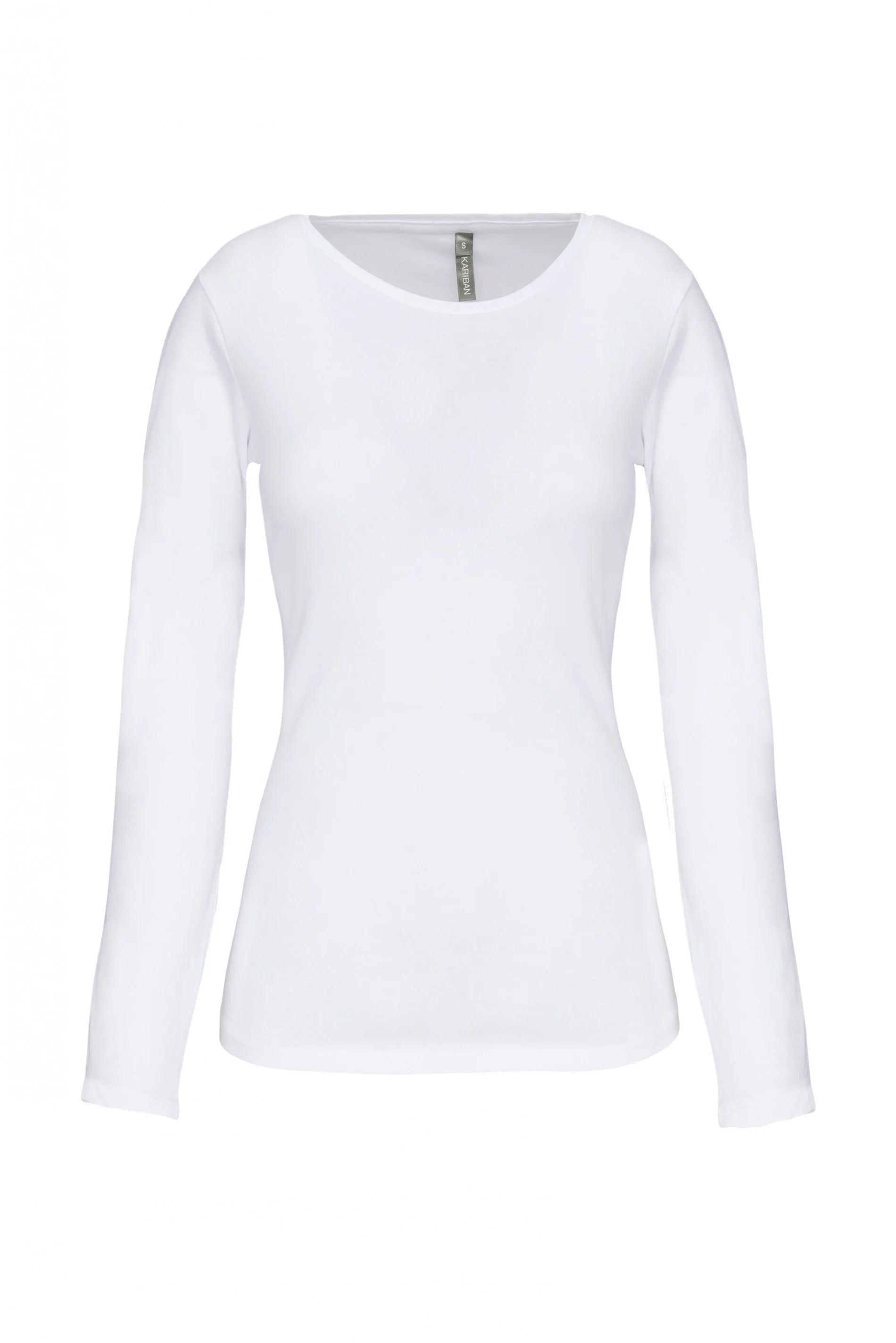 Kariban Ladies L/S Elastane Crew Neck T-Shirt.