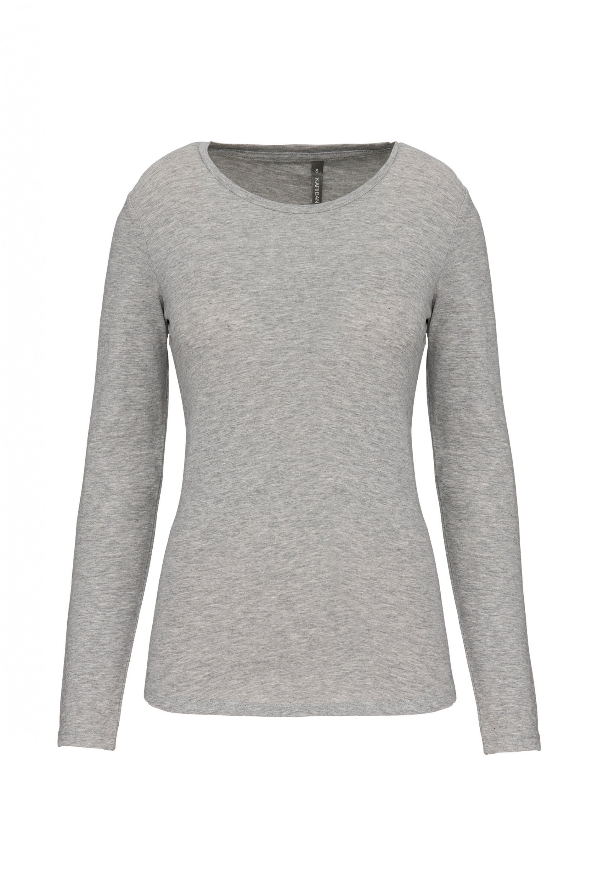 Kariban Ladies L/S Elastane Crew Neck T-Shirt.