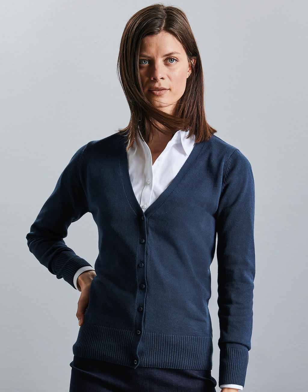 Russell Ladies V-Neck Knitted Cardigan