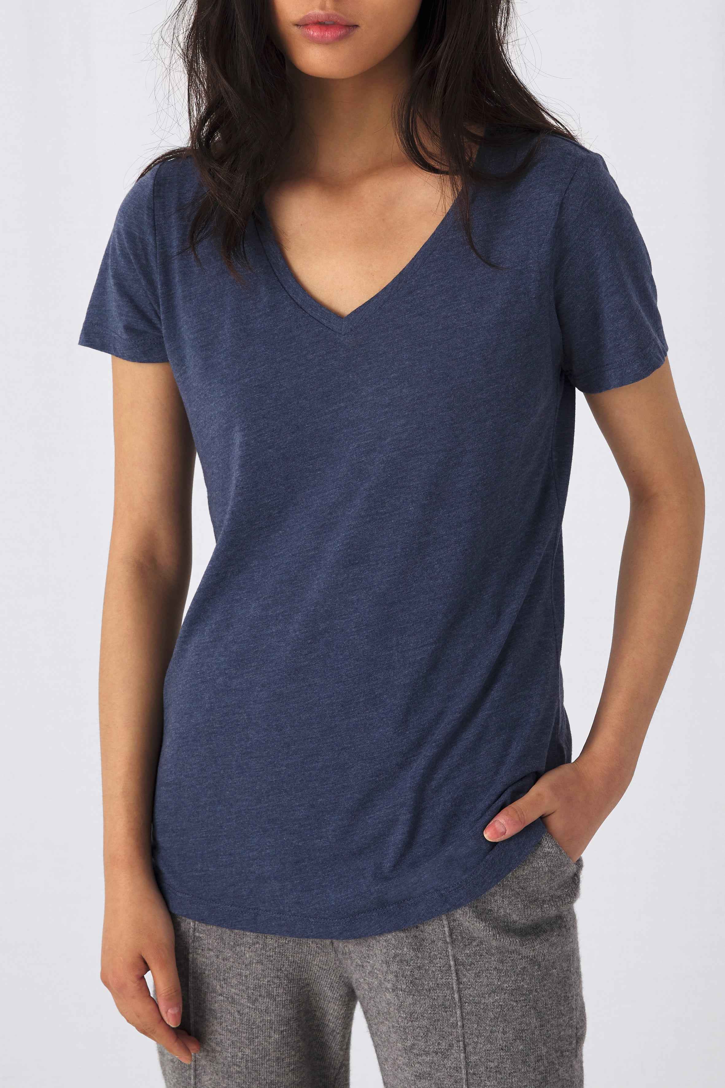 B&C Ladies Triblend V-Neck T-Shirt