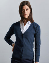 Load image into Gallery viewer, Russell Ladies V-Neck Knitted Cardigan
