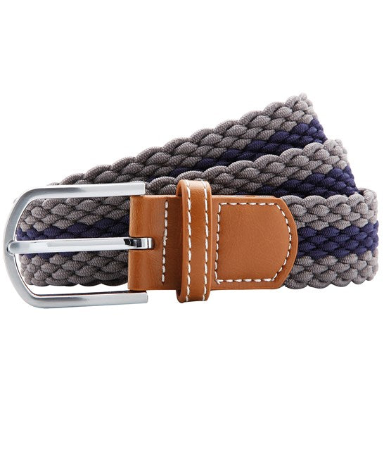 Asquith & Fox Two Colour Stripe Braid Stretch Belt.