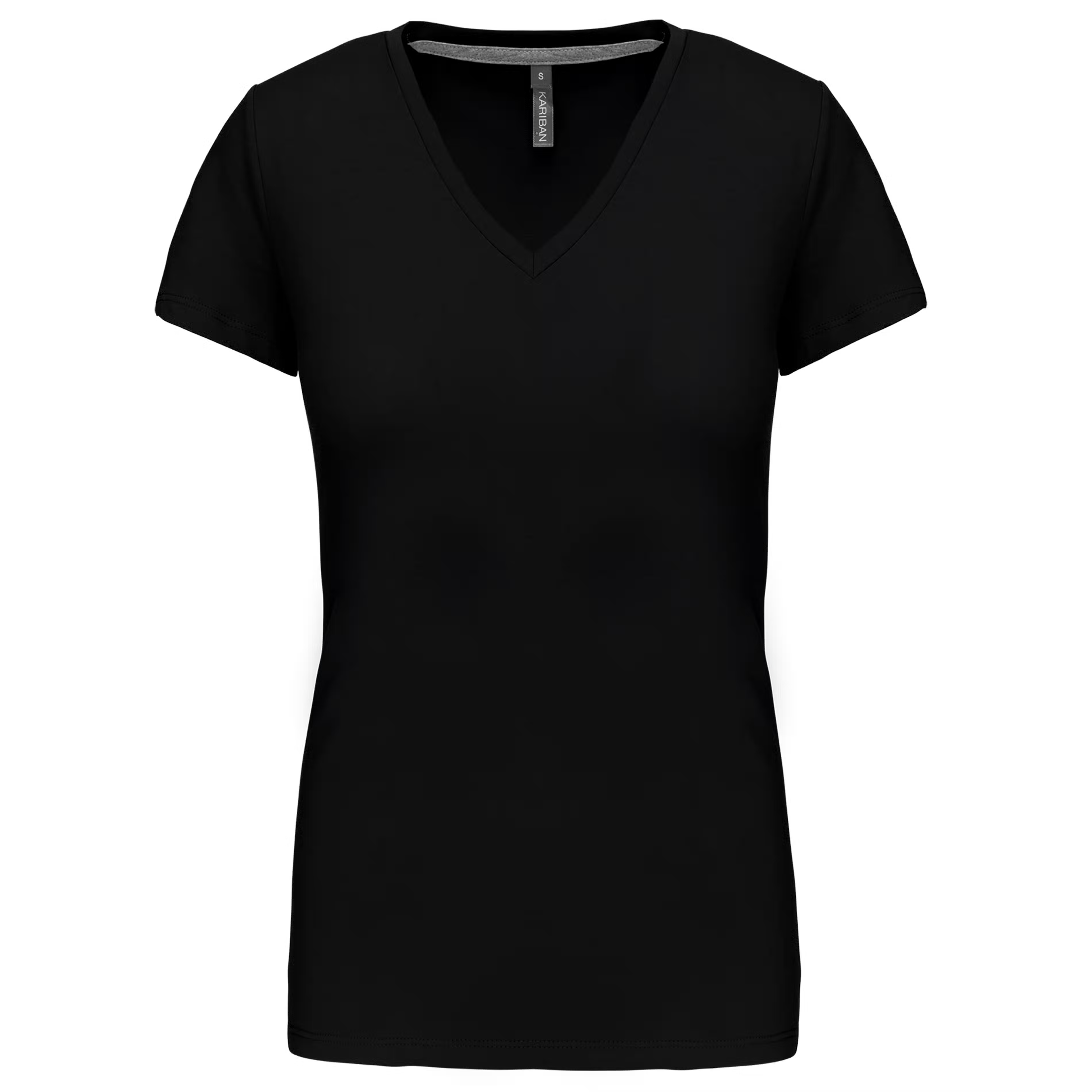 Kariban Ladies S/S V-neck T-Shirt.