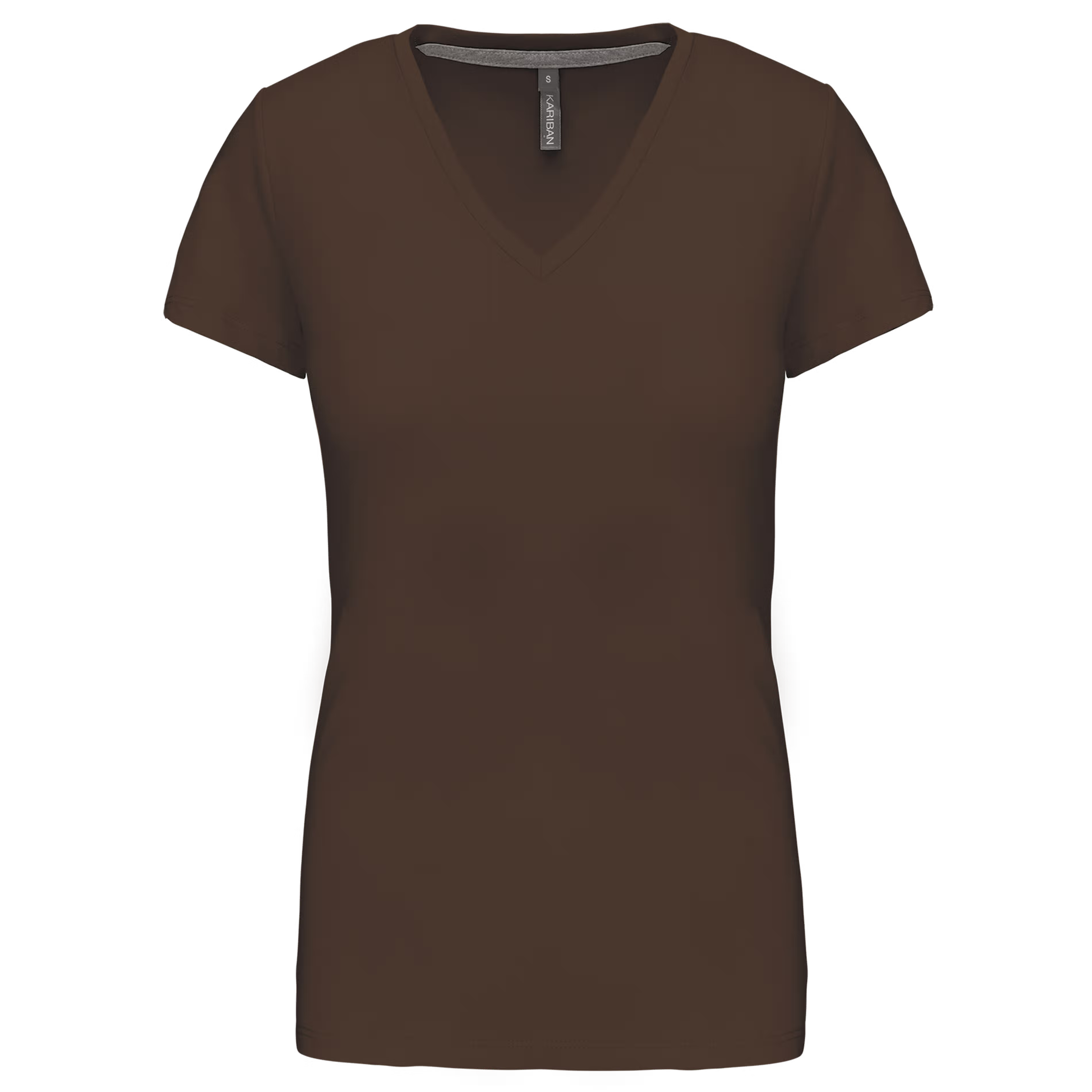 Kariban Ladies S/S V-neck T-Shirt.