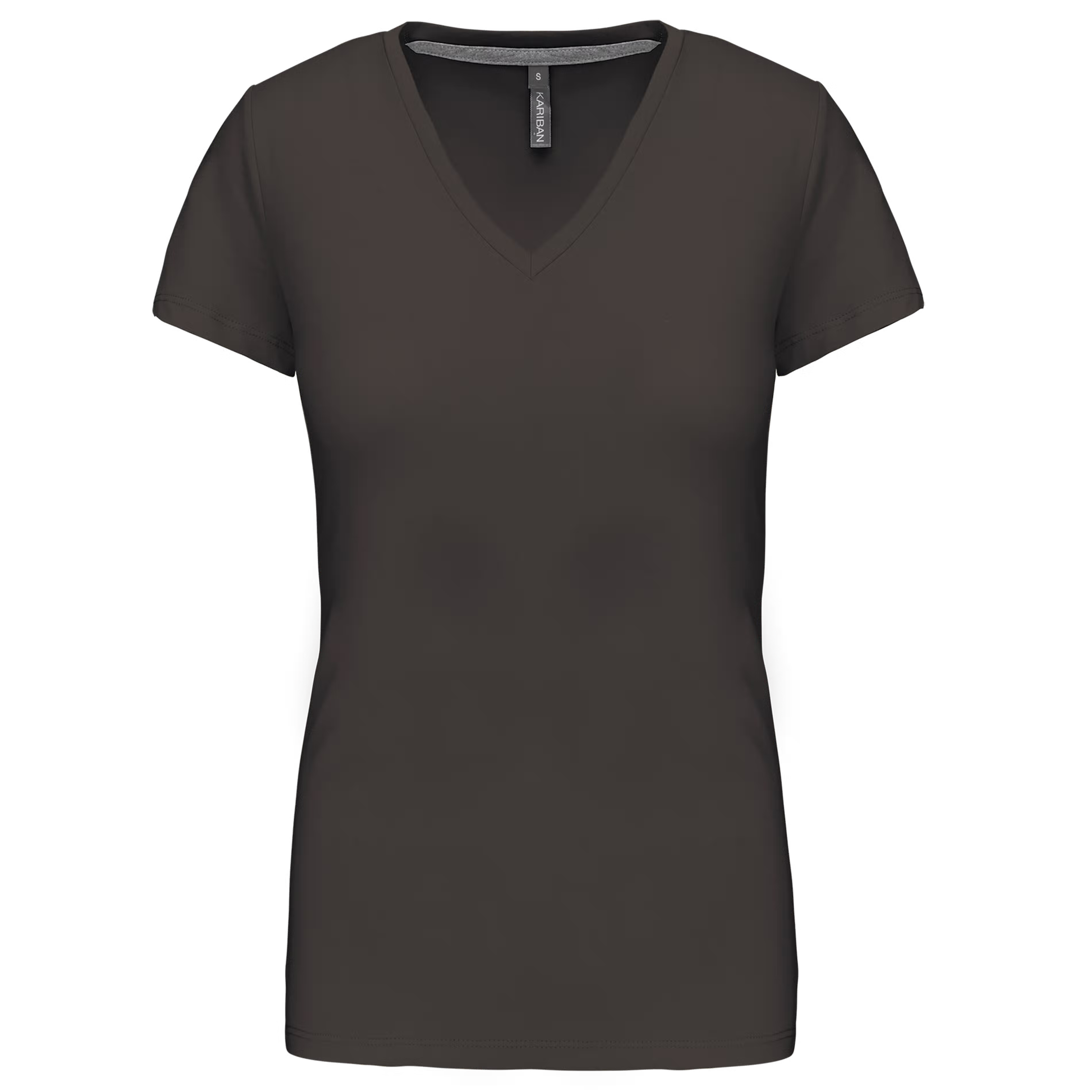 Kariban Ladies S/S V-neck T-Shirt.