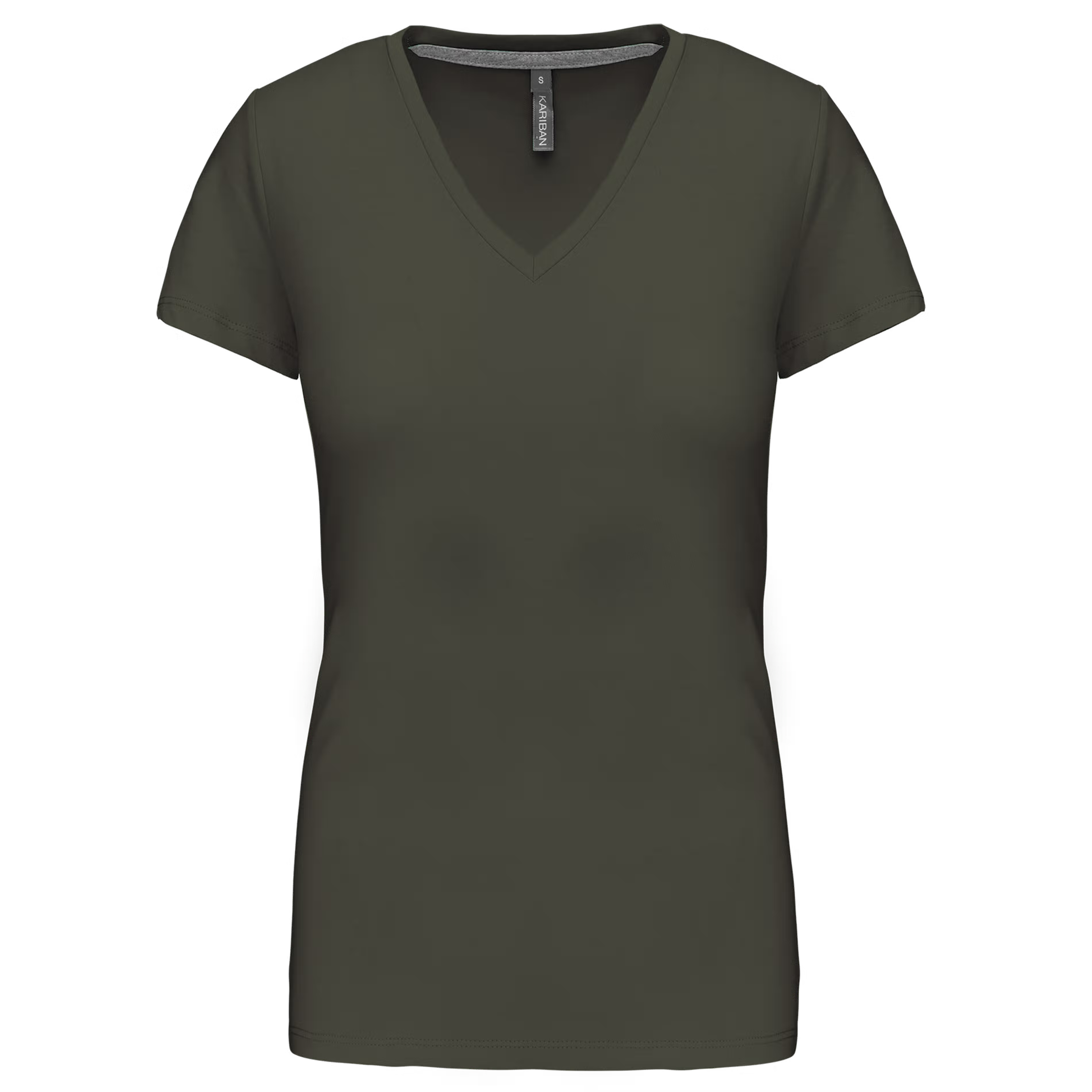 Kariban Ladies S/S V-neck T-Shirt.