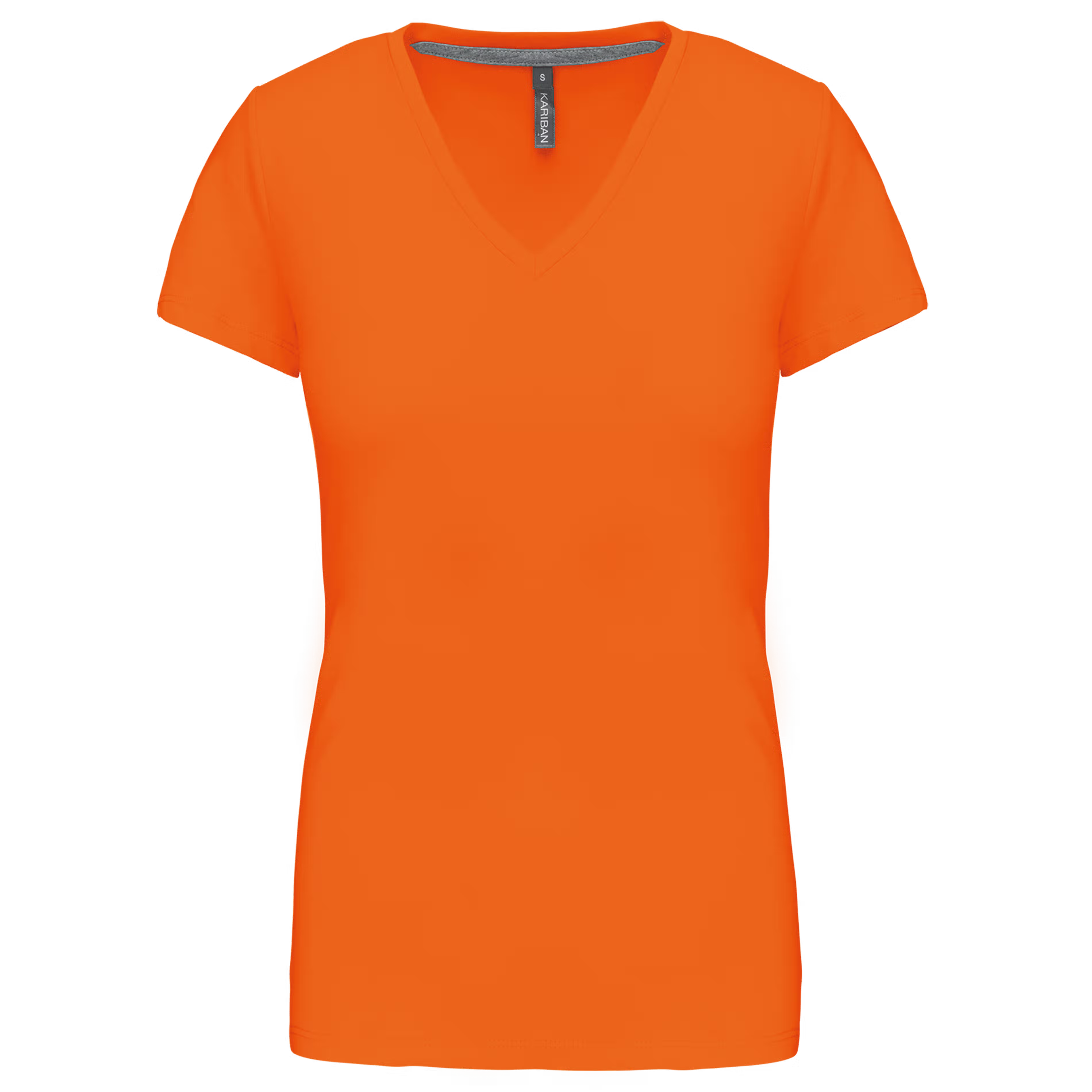 Kariban Ladies S/S V-neck T-Shirt.