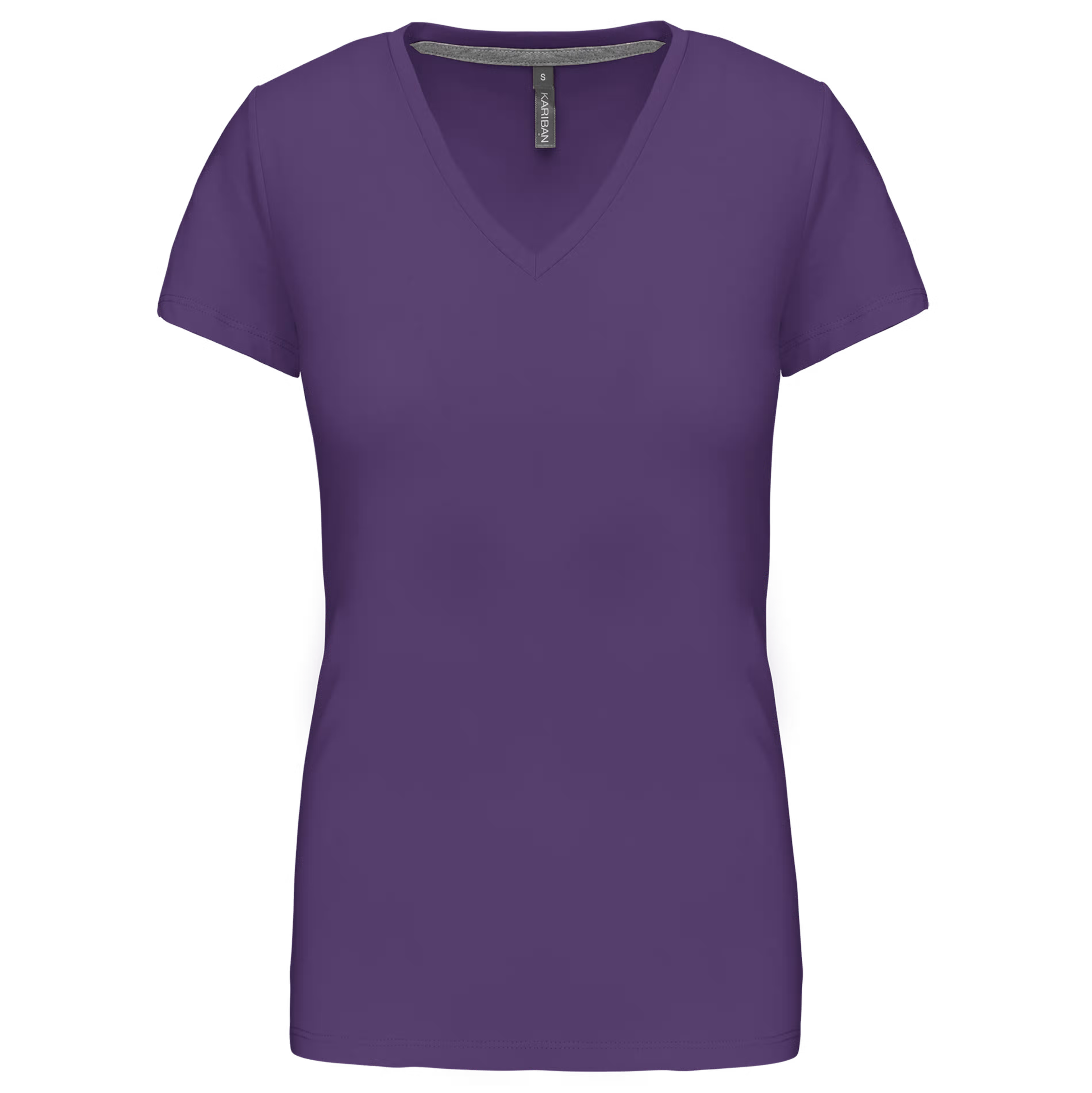 Kariban Ladies S/S V-neck T-Shirt.