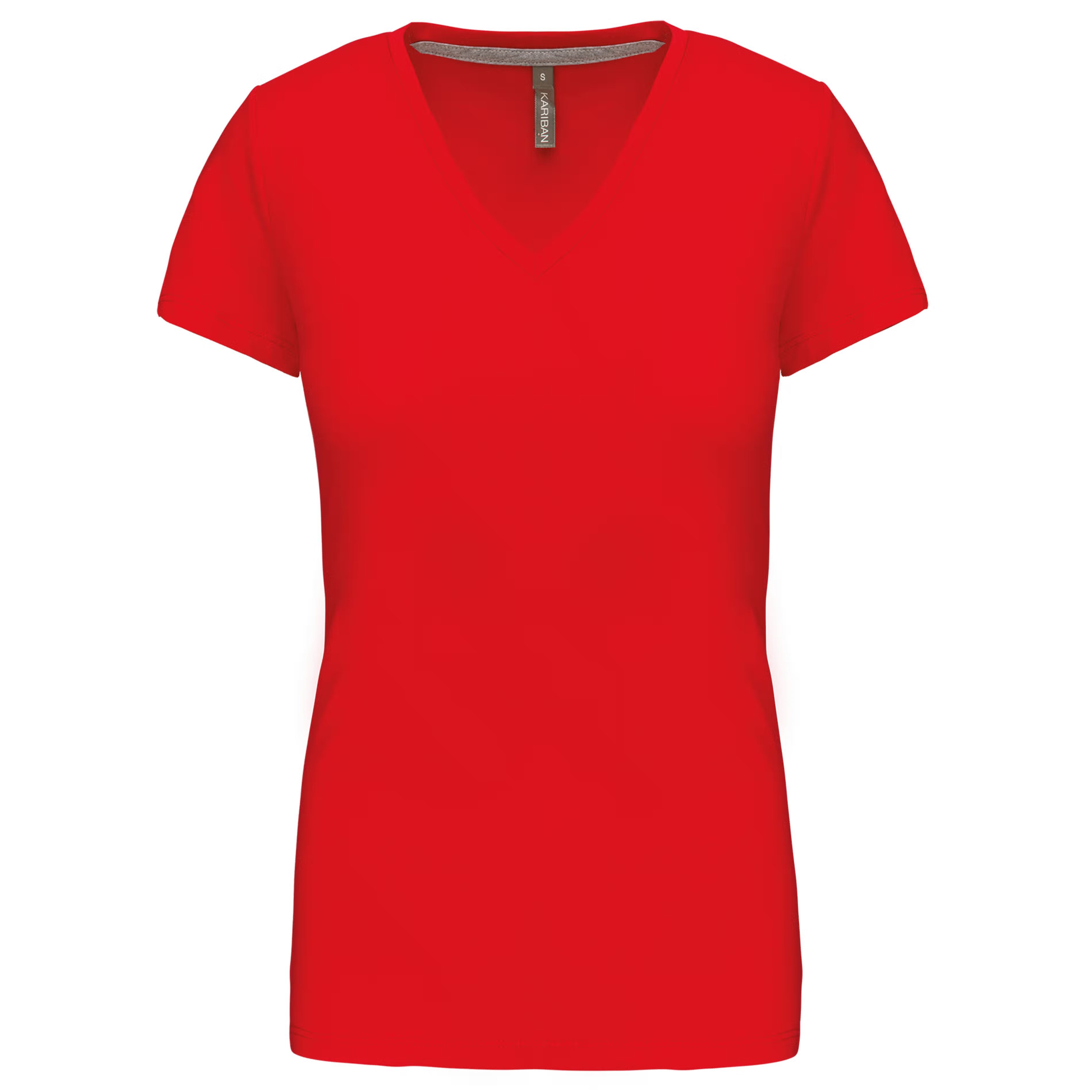 Kariban Ladies S/S V-neck T-Shirt.