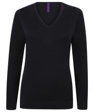 Load image into Gallery viewer, Henbury Ladies Lightweight V-Neck Jumper
