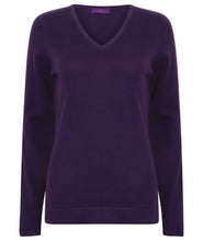 Load image into Gallery viewer, Henbury Ladies Lightweight V-Neck Jumper
