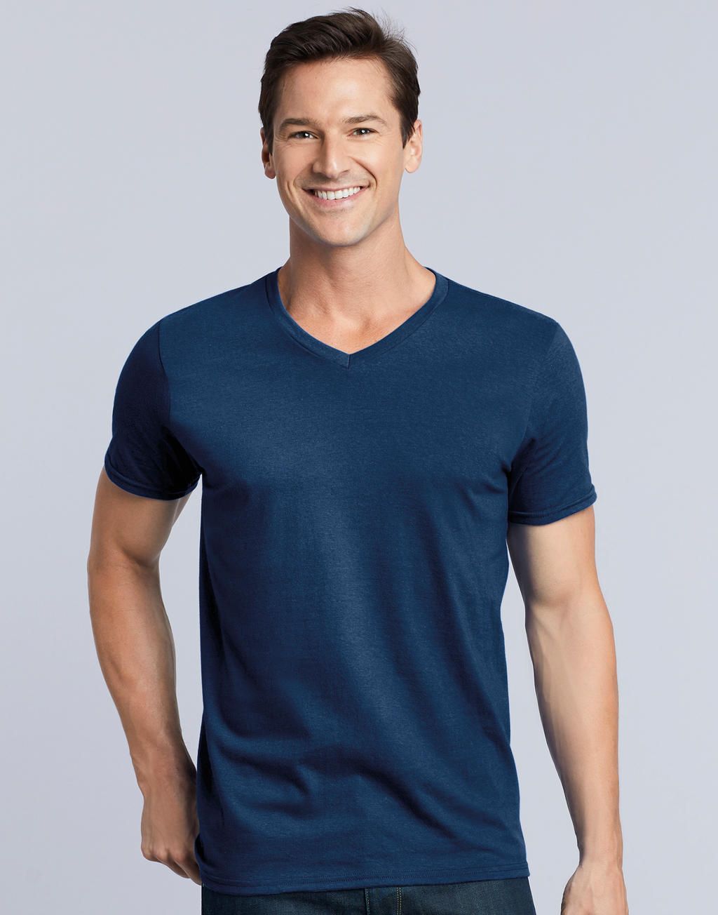 Gildan Mens Softstyle V-Neck T-Shirt.