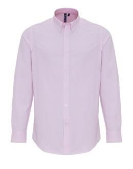 Premier Mens Cotton Rich Oxford Stripes Shirt.