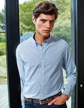 Load image into Gallery viewer, Premier Mens Cotton Rich Oxford Stripes Shirt
