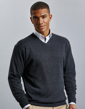 Load image into Gallery viewer, Russell Mens V-Neck Knitted Jumper
