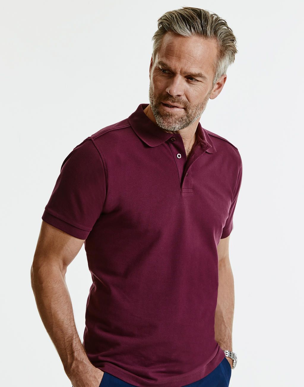 Russell Mens Tailored Stretch Polo.
