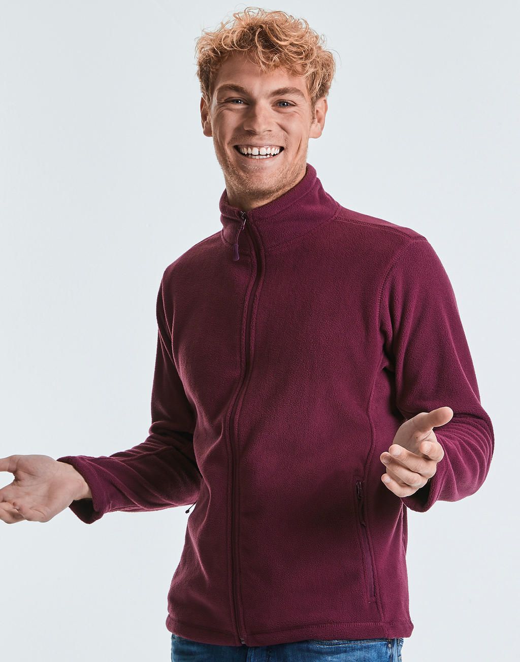 Russell Mens Full Zip Outdoor Fleece.