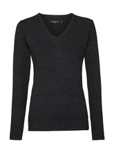 Load image into Gallery viewer, Russell Ladies V-Neck Knitted Jumper
