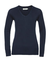 Load image into Gallery viewer, Russell Ladies V-Neck Knitted Jumper
