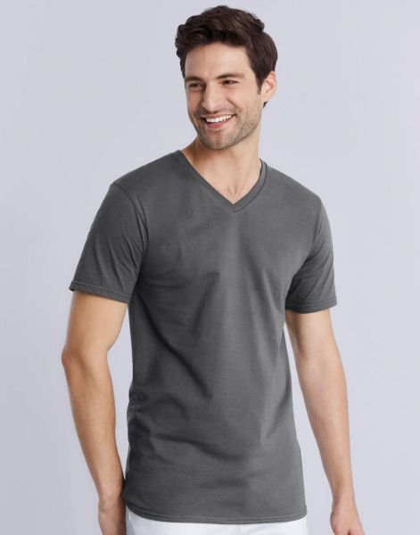 Gildan Mens Premium Cotton V-Neck T-Shirt.
