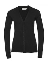 Load image into Gallery viewer, Russell Ladies V-Neck Knitted Cardigan
