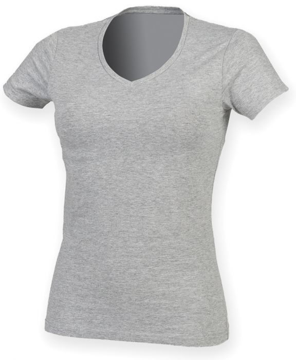 Skinnifit Ladies S/S V-neck Feel Good Stretch T-Shirt.